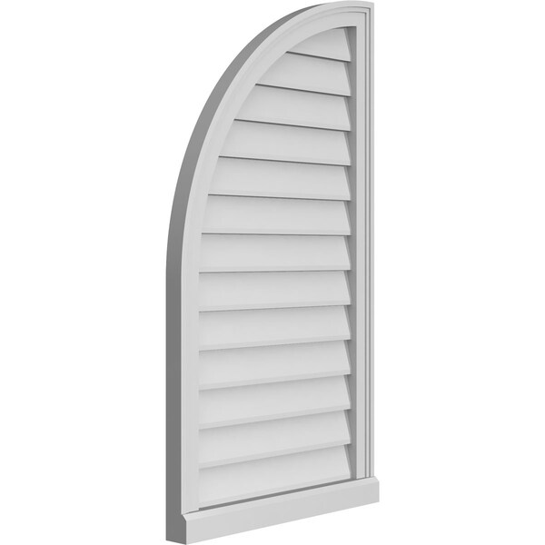 Quarter Round Top Left Surface Mount PVC Gable Vent W/ 2W X 2P Brickmould Sill Frame, 22W X 40H